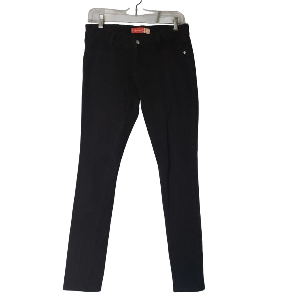 U-TURN Black Low Rise Straight Leg Skinny Stretch Jeans Juniors Size XL 44